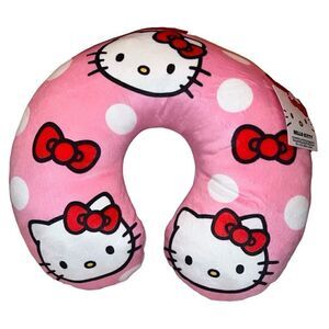 New! Sanrio Hello Kitty Neck Pillow, Soft Contoured Travel Cushion!